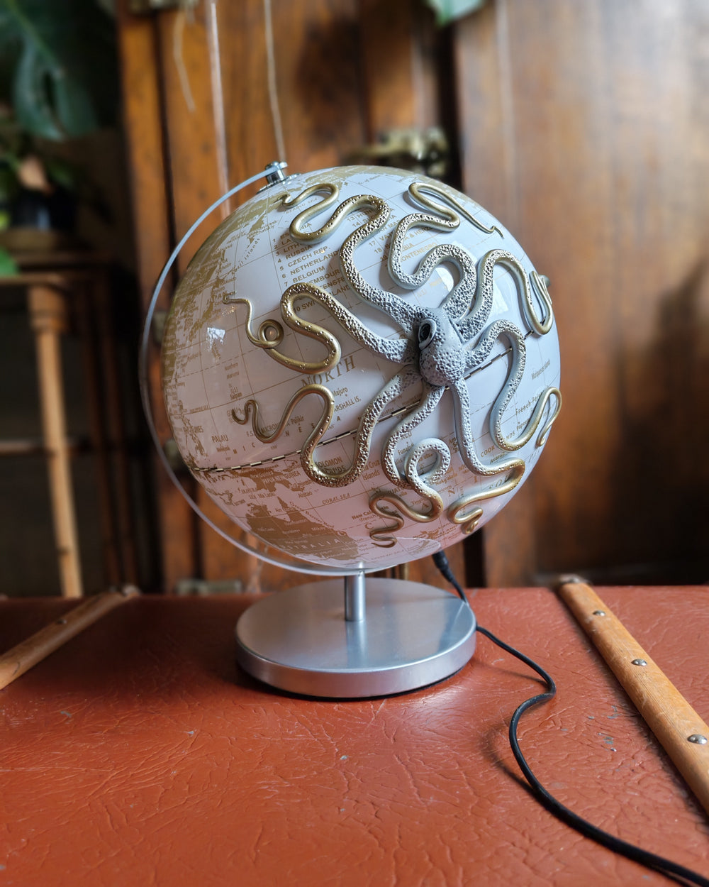 Grand globe terrestre lumineux